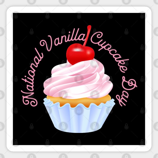National Vanilla Cupcake Day, cherry on top Magnet by HolidayBug